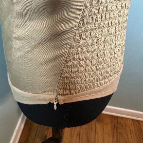 Lani the Label Tan Bodysuit | Ruched Square Neck | Balloon Sleeve | Size M - Picture 6 of 9